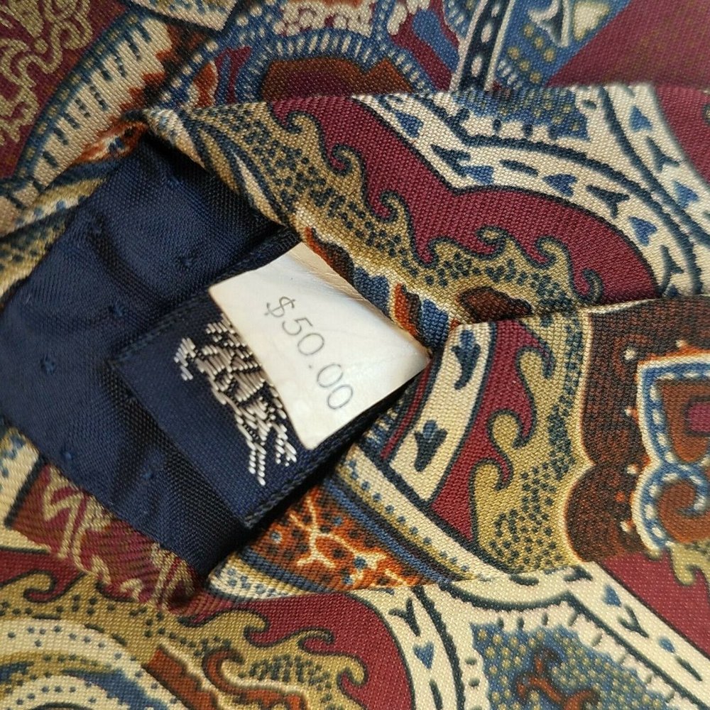 Burberry's of London Paisley Necktie 58x3.75 USA - Picture 7 of 7